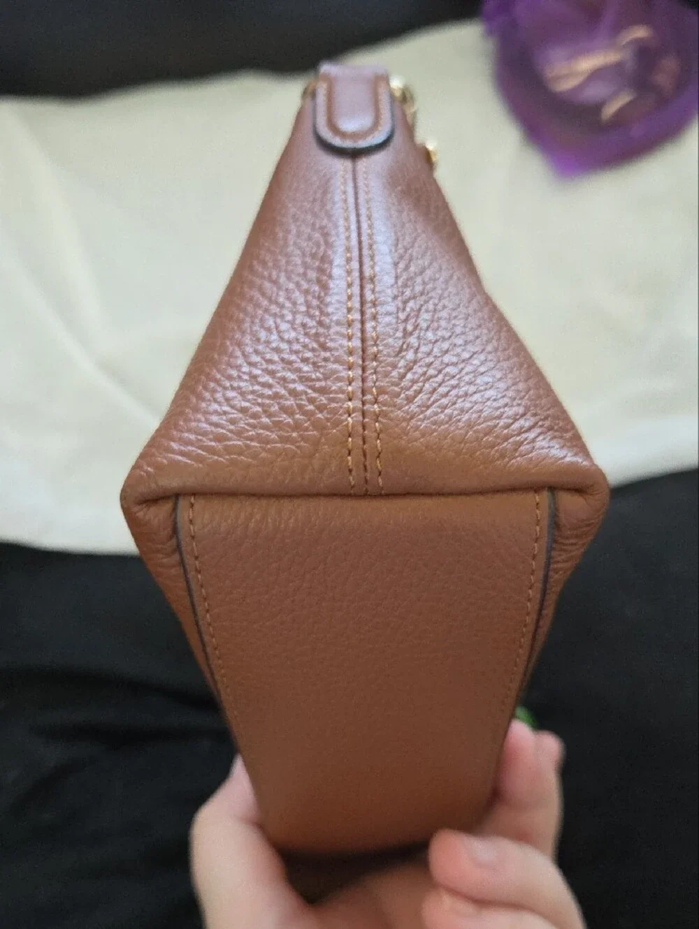 NWOT Coach Charlotte Shoulder Bag in Refined Pebble Leather with Rainbow Chain